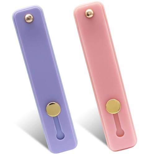 2 Pack 3.9 Inch Phone Loop Finger Holder (Pink & Purple) - color: Pink & Purple