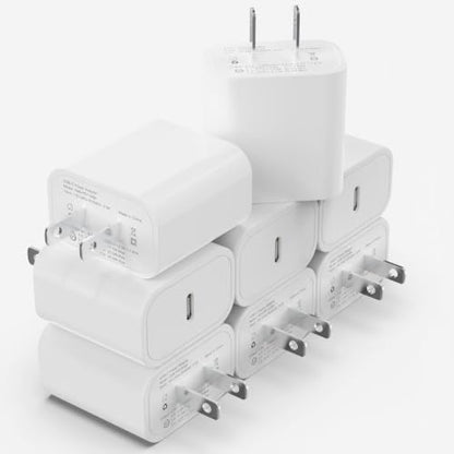 8Pack USB C Charger Block 20W Phone Fast Charger Wall Charger with PD 3.0 - color: White