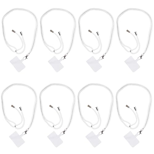 ELANE 8 Pieces Cell Phone Holder Around Neck,Adjustable Crossbody Phone Strap,Cell Phone Lanyard Crossbody Phone Lanyard - color: White