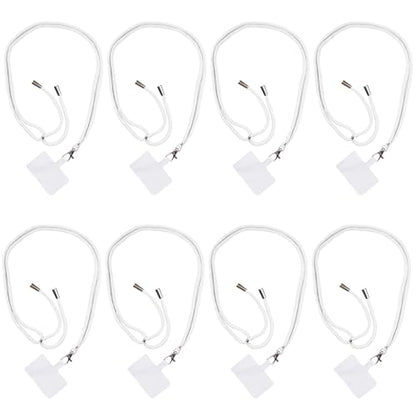 ELANE 8 Pieces Cell Phone Holder Around Neck,Adjustable Crossbody Phone Strap,Cell Phone Lanyard Crossbody Phone Lanyard - color: White