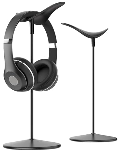Lamicall Headphone Stand Desktop Headset Holder, Elegant Earphone Stand - color: Black
