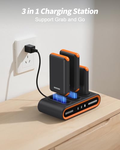 GOODaaa Portable Charger, 3-Pack 10000mAh Slim Power Bank Built in Cables - color: Black