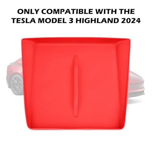 Frani Wireless Charging Pad Cover for 24-27 Tesla Model 3 Highland - color: Red, size: Model 3 Highland 2024-2026