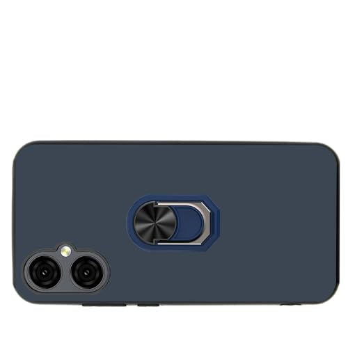 for BLU G64 Ring Holder Phone Case with Screen Protector -Blue | Slim Flexible TPU & 360 Rotating Ring Holder Kickstand Protective Silicone Rubber Case for BLU G64 G1010WW (6.8" SmartPhone) - color: blue