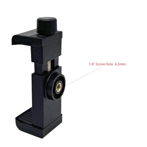 Universal Clamp Mount Phone and Camera Holder, Adjustable Spring Clip Stand,Camera Bracket， Black (1 Pack)