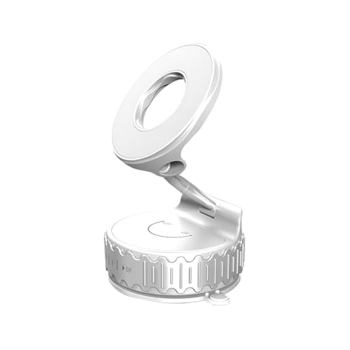 Car Phone Holder, 360° Adjustable Vacuum Suction Cup Vehicle Cell Phone Mount, Foldable Portable Hands Free Automotive Smartphone Holder, Universal Fit (White) - color: White