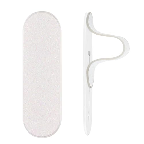 Momostick Flatstick, Cell Phone Finger Grip Strap Holder for Hand, Cell Phone Stand, New Slim Finger Loop Selfie Grip Compatible with Most Smartphones - Glitter White - color: Glitter White