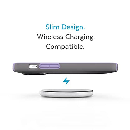 Speck Clear iPhone 14 Pro Max Case - Drop Protection with Scratch Resistant Dual Layer Slim Phone Case for 6.7 Inch iPhones 14 Pro Max - Anti-Yellowing & Anti-Fade Case - Amethyst Purple GemShell - color: Amethyst Purple/Clear