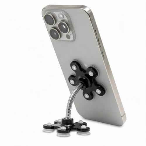 Hitt Brands Flexible Gooseneck Phone Holder – Adjustable Clamp Mount for Desk, Bed, or Wheelchair | Universal Clip-On Cell Phone Stand for Video Recording, Streaming & Hands-Free Use