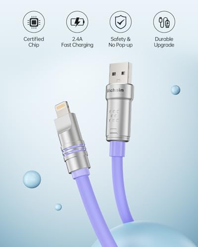 Hichain for iPhone Charger USB A to Lightning Cable Purple 2P / 4 FT - color: Purple, size: 2 Pack / 4 FT