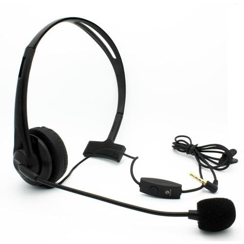 Wired Mono Headphone Earphone w Mic Headset Compatible with Cricket Outlast/Ovation/Ovation 3, 3.5mm Single Earbud Hands-Free Microphone Over-The-Head