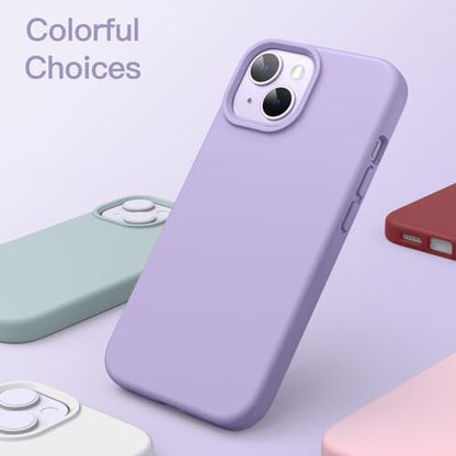 JETech Silicone Case for iPhone 14, Light Purple | Silky Soft Touch, Shockproof Protection, Scratch Resistant, Microfiber Lining - color: Light Purple, size: iPhone 14