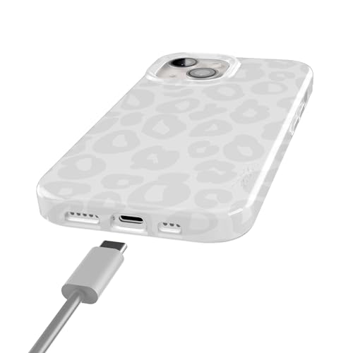 Casely iPhone 15 Plus Case | Into the Wild | White Snow Leopard | Compatible with MagSafe | Classic Ultra Slim Design - color: Into the Wild | White Snow Leopard