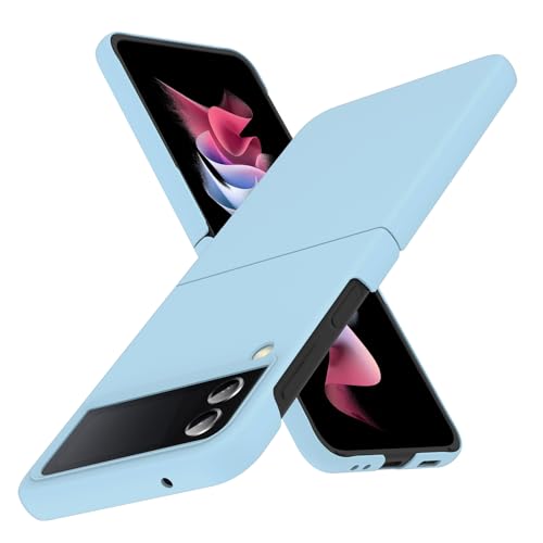 for Galaxy Z Flip 4 Case,Lightweight,Slim Fit Sky Blue | Hard PC material, slim thin lightweight profile, precise rugged fit, shockproof scratch resistant protective - color: Sky Blue, size: For Galaxy Z Flip 4