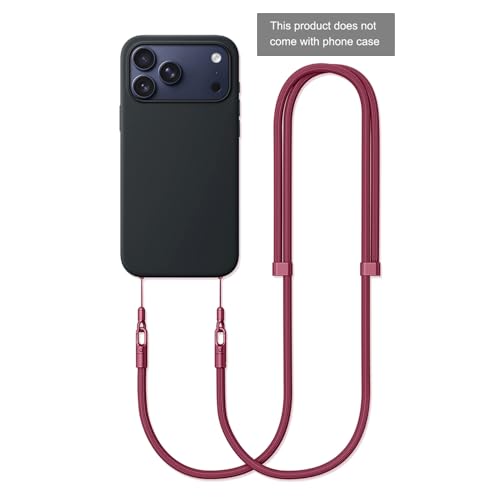 Thickened Crossbody Strap, Shoulder Neck Camera Phone Strap, Dark Red - color: Dark Red