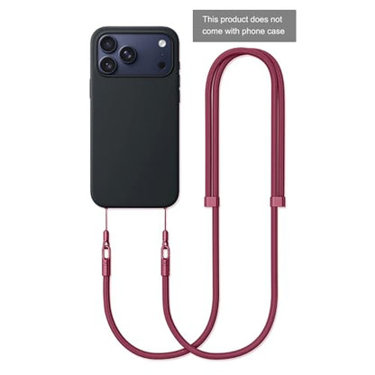 Thickened Crossbody Strap, Shoulder Neck Camera Phone Strap, Dark Red - color: Dark Red