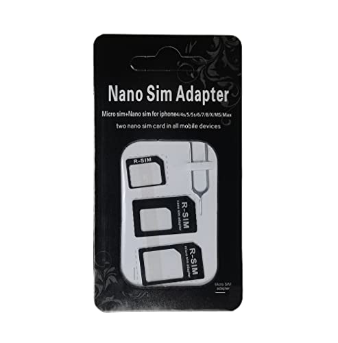 Pack 2 Nano SIM Card Adapter, Converter Kit Nano to Micro SIM/Standard with Tray Eject Pin for iPhone,Android Smartphones and Mifi Hotspot Devices. - size: Pack 2