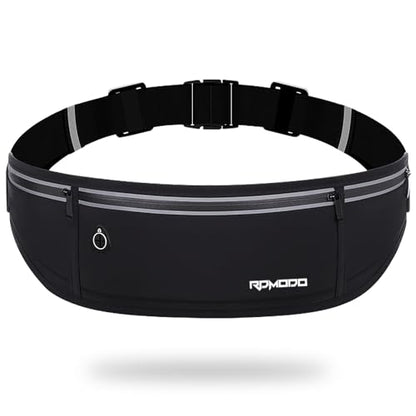 Slim Running Belt, Water Resistant Fanny Pack for Women Men, Black - color: 01-Black