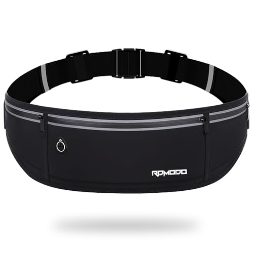Slim Running Belt, Water Resistant Fanny Pack for Women Men, Black - color: 01-Black