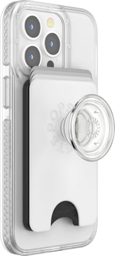PopSockets Phone Wallet for MagSafe with Grip- White Clear - color: White Clear, style: MagSafe