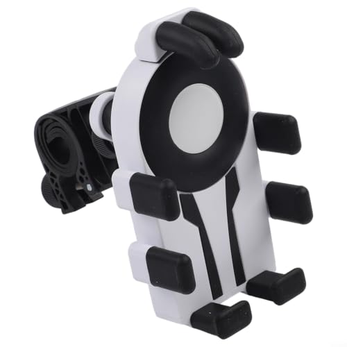 FABULETTA Shockproof Bike Phone Mount with Air Cushion Vibration Dampener, Eight Claw Anti Shake Grip, 360 Degree Rotating Phone Stand for Motorcycle Handlebar(Black White) - color: Black White