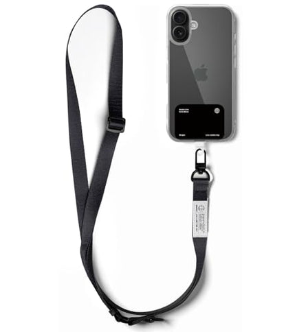 Ringke Holder Link Snap Hook Lanyard for Universal Cell Phone Case, Adjustable Crossbody Phone Lanyard - color: Calm Black