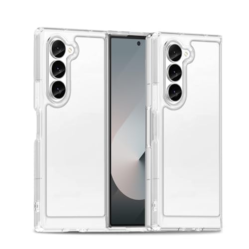 Case for Samsung Galaxy Z Fold 6, Military Grade Drop Protection Clear Phone Case, Yellowing Resistant, Anti-Scratch Hard PC Back, Shockproof Hard Ultra-Thin Protective Cover, Transparent - size: Samsung Galaxy Z Fold6