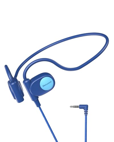 Mehomeli Kid Headphones, Air Conduction Open Ear Headphones, 3.5mm Jack - color: Blue