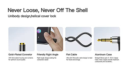 3.5mm Headphone Extension Cable 15ft/5m Right Angle, Nanxudyj 3.5mm Male to Female Stereo Audio Extension Cable/90 Degree Right Angle Aux Cable for Smartphones, Tablets, Media Players - size: 15 ft