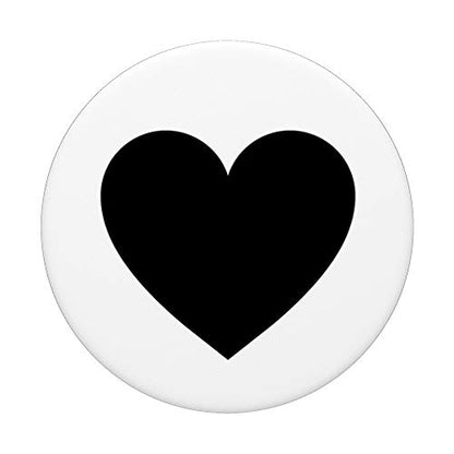 LUMOMIX - Accessories PopSocket PopGrip: Heart Black Grip - Swappable Top, Expandable Stand, Wireless Charging Compatible - Black - iPhone 11
