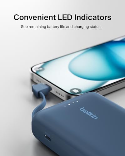 Belkin 10000mAh 20W USB C Power Bank, Portable Charger for iPhone & iPad - color: Blue, style: 10K mAh