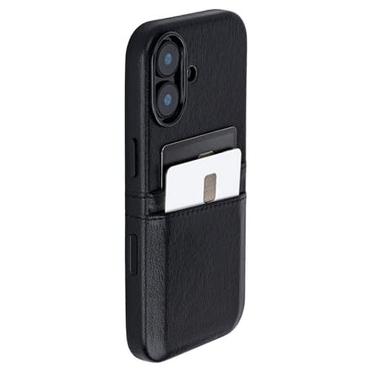 Dockem Card Case for iPhone 17 with Magnetic Mounting Plate, Camera Control Button, Wallet with 2 Holder Slots: M2 Exec Premium Synthetic Leather (Black) - color: Black, size: 17