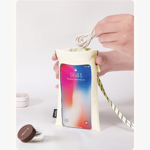 Waterproof Phone Pouch - Touchscreen Compatible Crossbody Bag for Swimming, Rain & Outdoor Activities (White) - color: White
