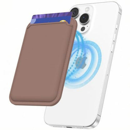 LoeoeL Magnetic Phone Wallet Compatible with Magsafe Wallet, Silicone ID Credit Card Holder Wallets for Back of Phone Pocket, Slim Thin Pouch Sleeve Wallets for iPhone Samsung, Brown Fall - color: Brown