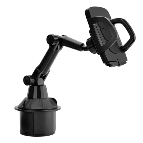 Bittwee Cup Holder Phone Mount, Adjustable Car Phone Holder, Black - color: Black
