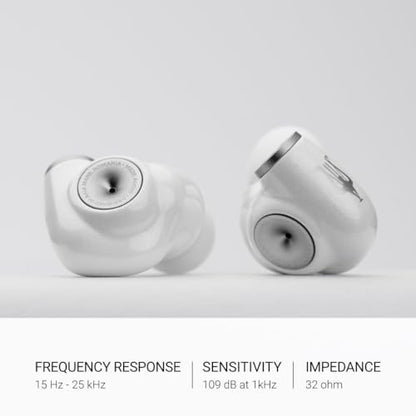 MEZE AUDIO ALBA | Wired Earbuds in-Ear Monitor Headphones for Audiophiles | USB-C Adapter Included | Smartphone Compatible | Noise Isolating | Ergonomic Metal Chassis - color: White