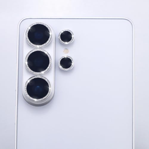 for Samsung Galaxy S26 Ultra Camera Lens Protector, Bling Glitter Metal Ring Tempered Glass Lens Cover Accessories (Silver) - color: Silver