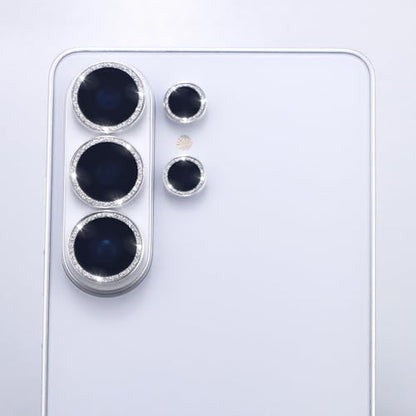 for Samsung Galaxy S26 Ultra Camera Lens Protector, Bling Glitter Metal Ring Tempered Glass Lens Cover Accessories (Silver) - color: Silver