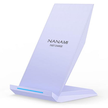 NANAMI Wireless Charger - Fast Wireless Charging Stand Compatible with Apple iPhone 18 Pro/18 Pro Max/17/17 Pro/17 Pro Max/16/15/14/13/12, Desktop Phone Charger for Samsung Galaxy S26/S26+/S25/S24/S23 - color: Purple