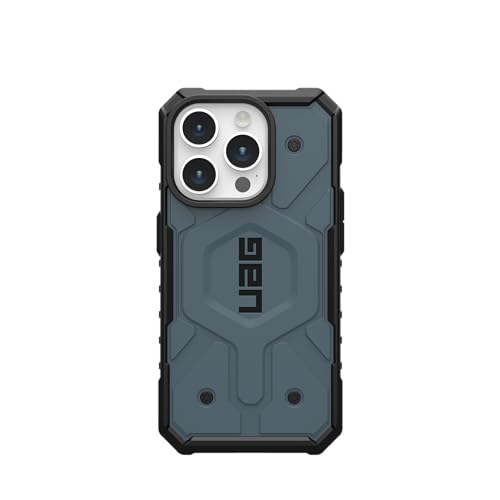 URBAN ARMOR GEAR UAG Case [Updated Version] Compatible with iPhone 15 Pro Case 6.1" Pathfinder Cloud Blue Built-in Magnet Compatible with MagSafe Charging Rugged Mil-Grade Dropproof Protective Cover - color: Cloud Blue