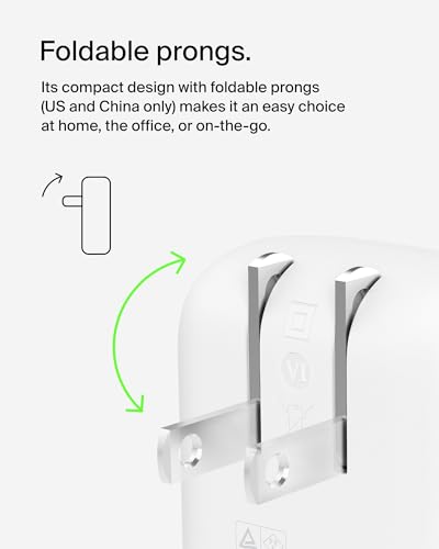 Belkin 42W USB C and USB A Charger Block, USB C to C Cable Included - style: Includes C-C Cable