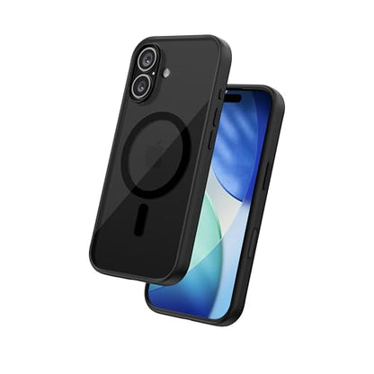FLOLAB Surtect Tri-Fusion Magnetic for iPhone 17 Case Protective Slim Design Magsafe Compatible Military Grade - Full Black Translucent - color: Full Black Translucent, size: iPhone 17
