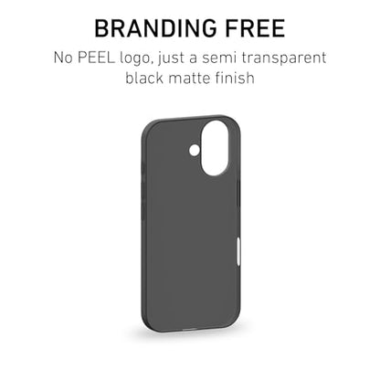 PEEL Super Thin Case for iPhone 16 (Transparent Black) - color: Black, size: Super Thin
