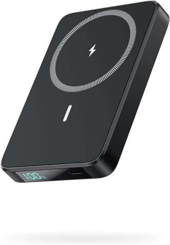 Magnetic Portable Charger 10800mah for Magsafe Battery Pack, Wireless Power Bank with 20W PD Fast Charging & LCD Display, Travel Essential Phone Battery Charger For iPhone 17/16/15/14/13/12 Series - color: Black