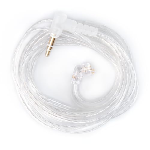 CCZ UP01 2 Meter Length Long IEM Cable, 5N OFC Replacement in Ear Monitor Cable, Headphone Extension Cords Wire QDC Pins for KZ ZS10 PRO/ZSN PRO X/EDX PRO/Castor/ZS12 PRO X (2PIN-C 3.5MM, without Mic) - color: Silver, size: 2PIN-C 3.5MM, without Mic, styl
