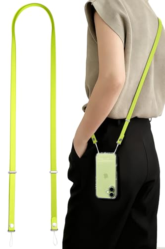 Magnetic Crossbody Strap for iPhone 17/Pro/Max/Air Phone Cases with Dual Lanyard Holes, Adjustable Neck Lanyard for Women & Men (Neon Yellow) - color: Neon Yellow