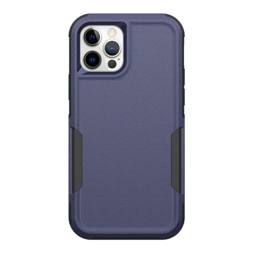 for iPhone 12 / iPhone 12 PRO Case: Dual Layer Protective Heavy Duty Cell Phone Case Shockproof Rugged Bumper Tough with Screen Protector - Military Grade Drop Tested for iPhone 12/12 PRO, Blue - color: Navy Blue (PC) + Black (TPU)