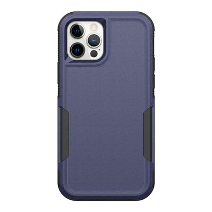 for iPhone 12 / iPhone 12 PRO Case: Dual Layer Protective Heavy Duty Cell Phone Case Shockproof Rugged Bumper Tough with Screen Protector - Military Grade Drop Tested for iPhone 12/12 PRO, Blue - color: Navy Blue (PC) + Black (TPU)