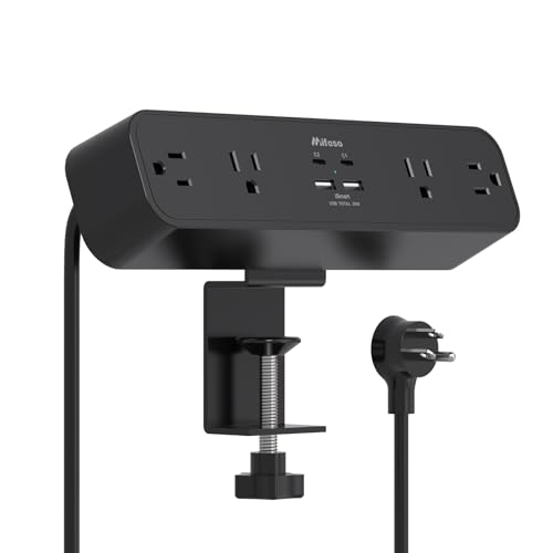 Mifaso PD30W Desk Clamp Power Strip, Surge Protector, Fast Charging Station - color: Black, size: PD30W