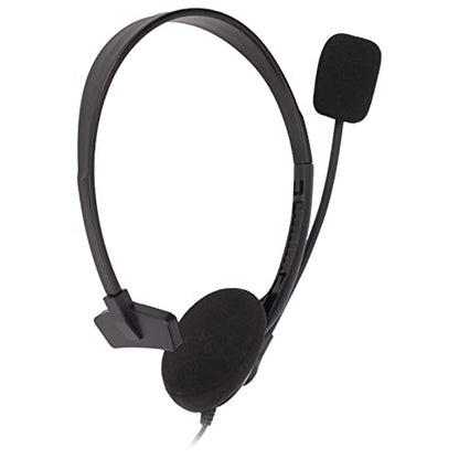 PUSOKEI Corded Telephone Headset, 3.5mm Single Ear Customer Service Headset, Fixed VOIP Phone Headset, with Noise Reduction Mic, Volume Controls, for Computers Black
